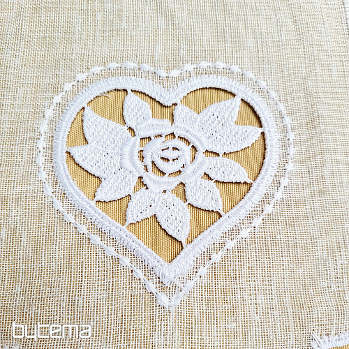 Rideau en vitrail CŒUR BLANC