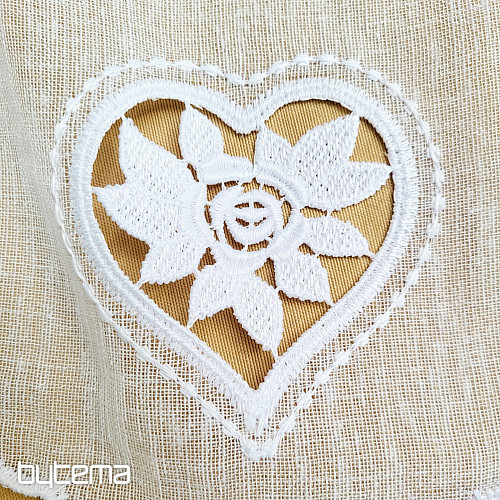 Rideau en vitrail CŒUR BLANC