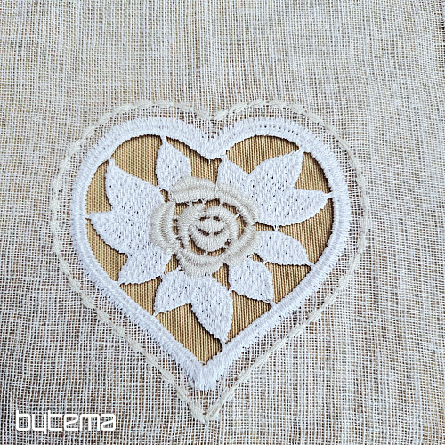 Rideau en vitrail CŒUR BEIGE