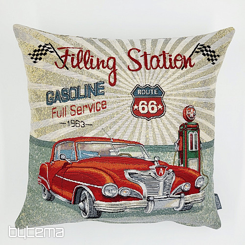Taie d'oreiller en tapisserie STATION DE REMPLISSAGE ROUTE 66