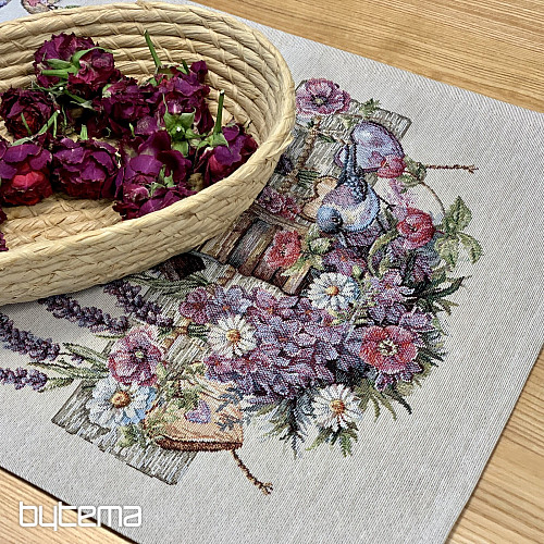 Nappe et foulard en tapisserie BIRDHOUSE