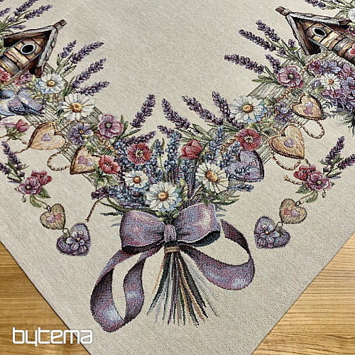 Nappe et foulard en tapisserie BIRDHOUSE