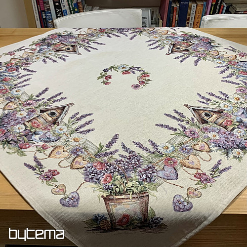 Nappe et foulard en tapisserie BIRDHOUSE