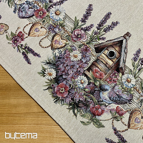 Nappe et foulard en tapisserie BIRDHOUSE