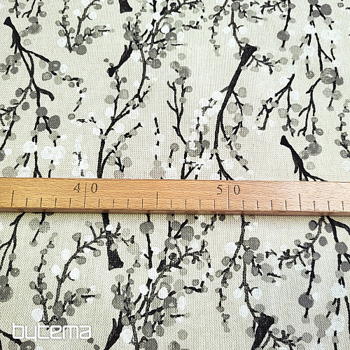 Tissu décoratif ARBRE BULLES GRIS