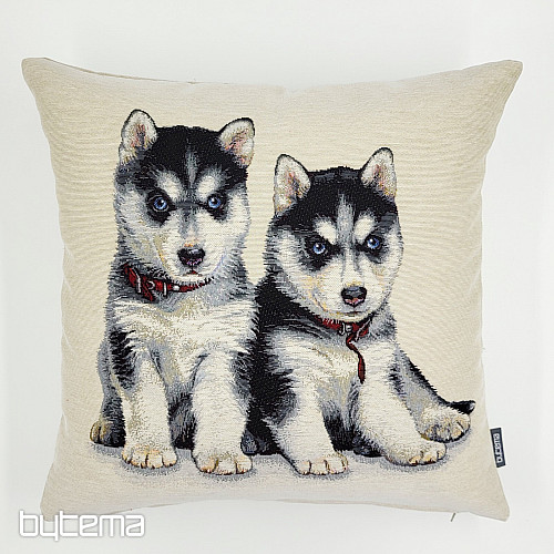 Taie d'oreiller en tapisserie CHIOTS HUSKY