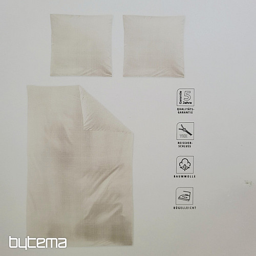 IRISETTE satin de coton de luxe BEIGE BLANC À CARREAUX