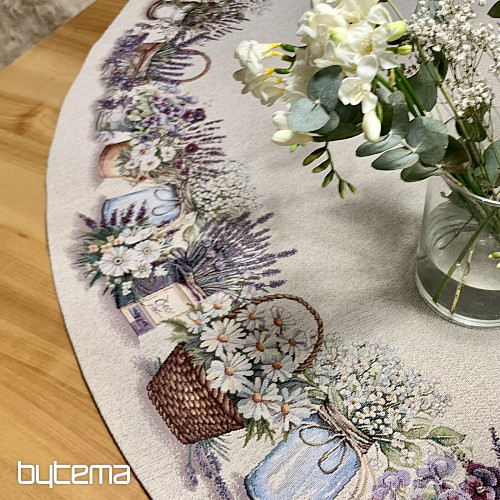 Nappe ronde en tapisserie BEAUTÉ DANS LE PANIER