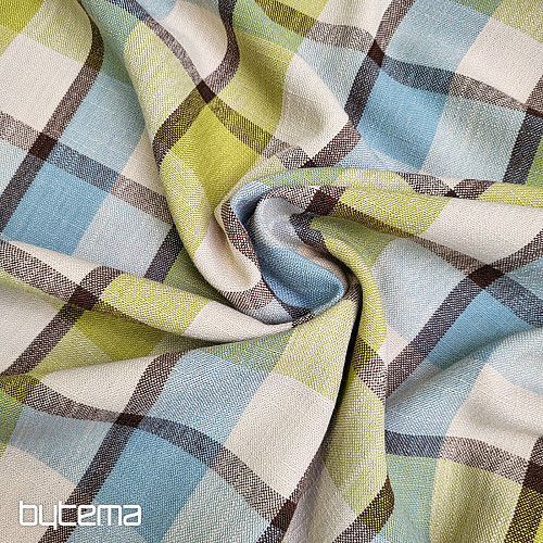 Tissu décoratif ATILA BLEU VERT