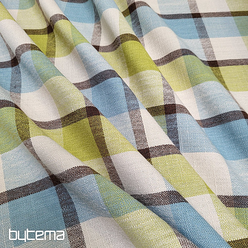 Tissu décoratif ATILA BLEU VERT