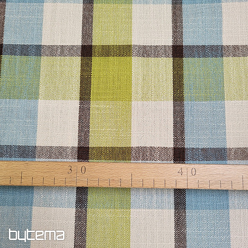 Tissu décoratif ATILA BLEU VERT