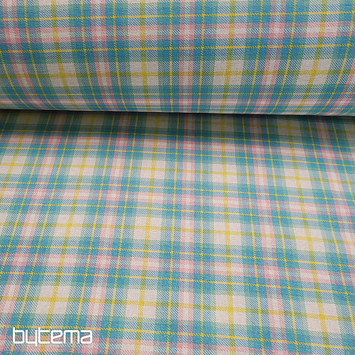 Tissu décoratif DEMER VERT ROSE