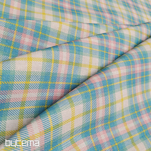 Tissu décoratif DEMER VERT ROSE