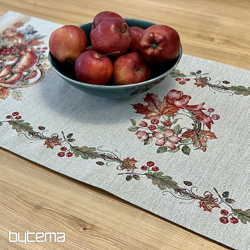 Nappe et foulard en tapisserie CHAMPIGNONS DANS LE CHARIOT