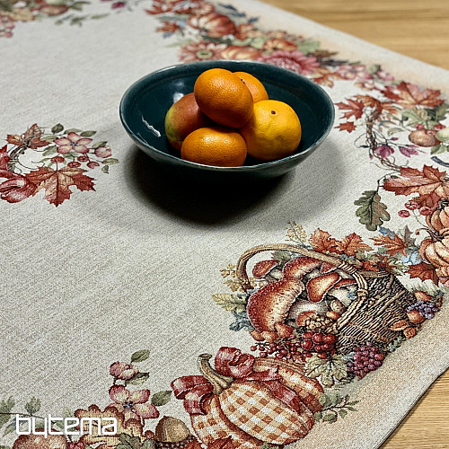 Nappe et foulard en tapisserie CHAMPIGNONS DANS LE CHARIOT