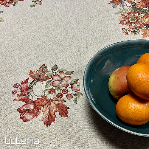 Nappe et foulard en tapisserie CHAMPIGNONS DANS LE CHARIOT