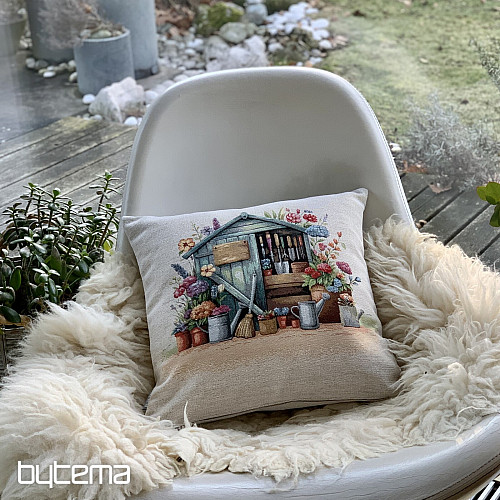 Taie d'oreiller en tapisserie, abri de jardin