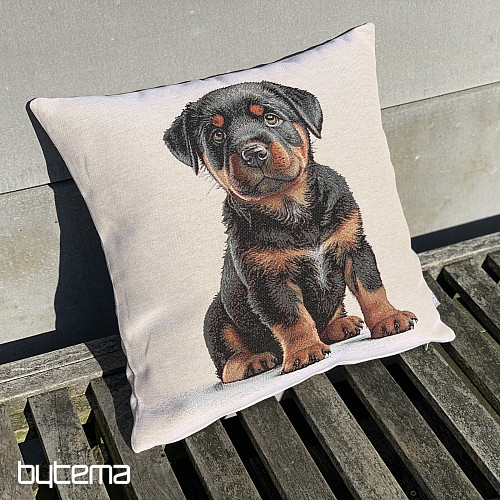 Taie d'oreiller en tapisserie CHIOT ROTTVEILER