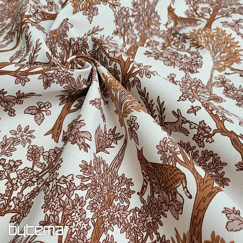 Tissu en coton CHEPART ET ARBRES