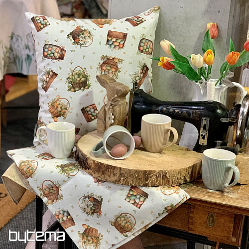 Taie doreiller décorative ŒUFS COLORÉS