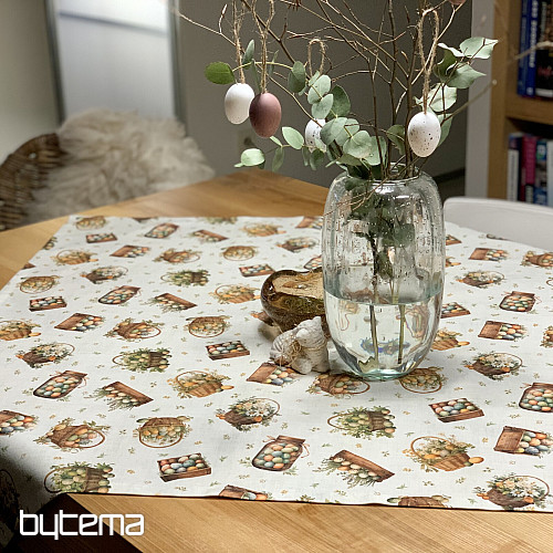 Nappe et foulard de Pâques ŒUFS COLORÉS