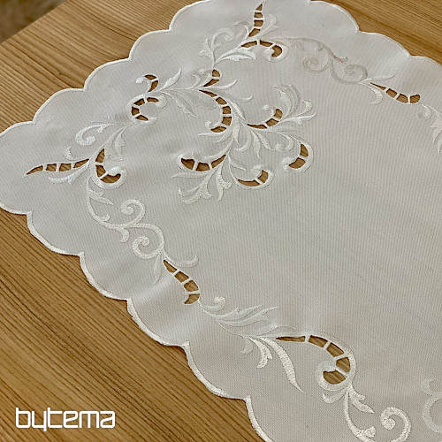 Nappe et foulard brodés WHITE DREAM