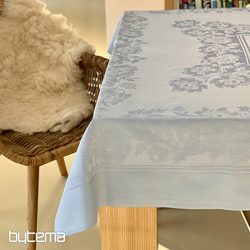 Nappe damassée bleu clair 130 x 230