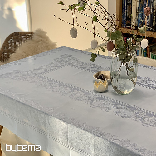 Nappe damassée bleu clair 130 x 230