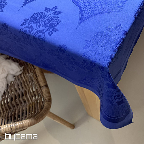 Nappe damassée bleu foncé 130 x 230