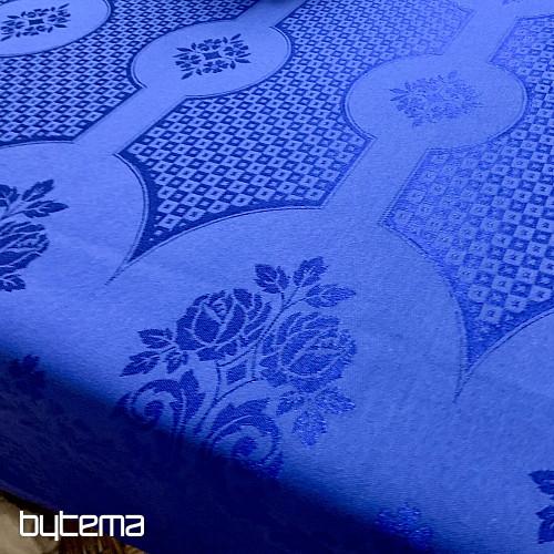 Nappe damassée bleu foncé 130 x 230