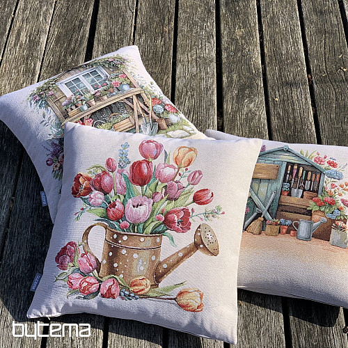 Taie d'oreiller en tapisserie ARROSE-TULIPES