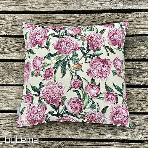 Taie doreiller en tapisserie pivoines