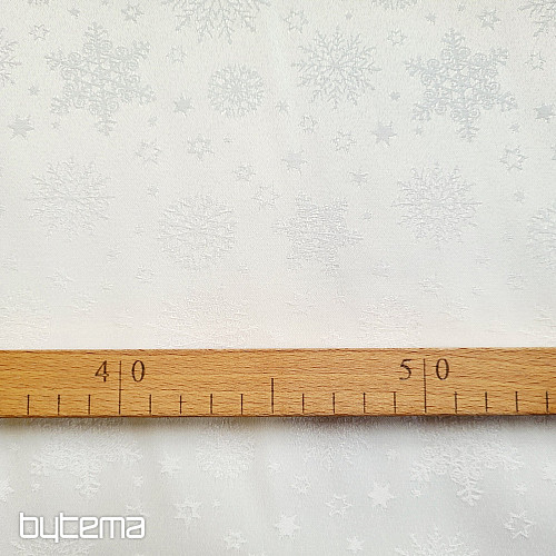 Tissu décoratif uni à flocons blancs