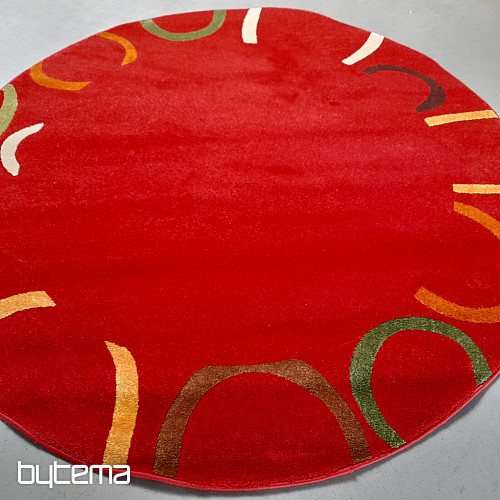 Tapis rond Figaro 200 x 200 cm rouge
