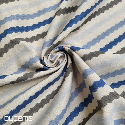 Tissu décoratif VAGUES BLEU