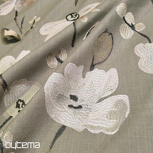 Tissu décoratif RICAMATO BRODERIE avec lin