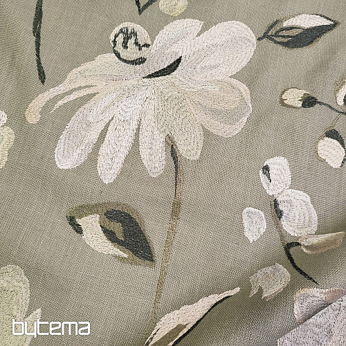 Tissu décoratif RICAMATO BRODERIE avec lin