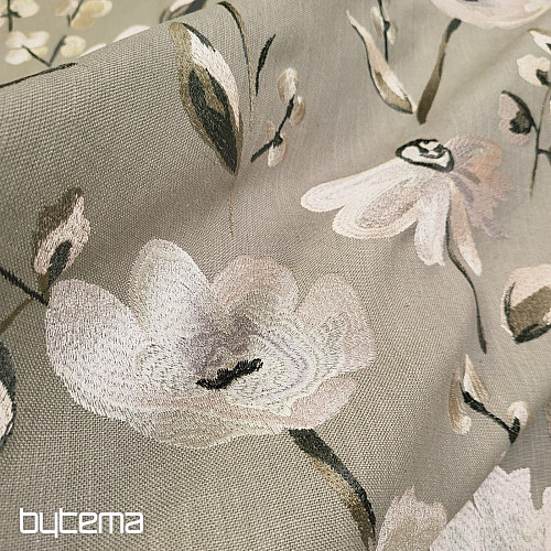 Tissu décoratif RICAMATO BRODERIE avec lin
