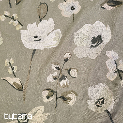 Tissu décoratif RICAMATO BRODERIE avec lin