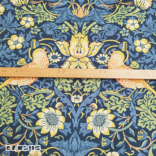 Tissu décoratif OISEAUX ET FRAISES