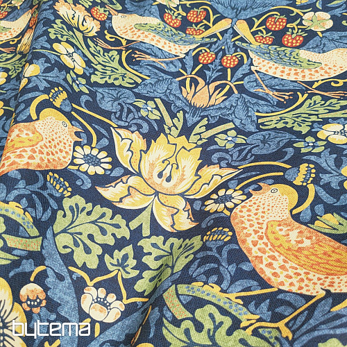 Tissu décoratif OISEAUX ET FRAISES