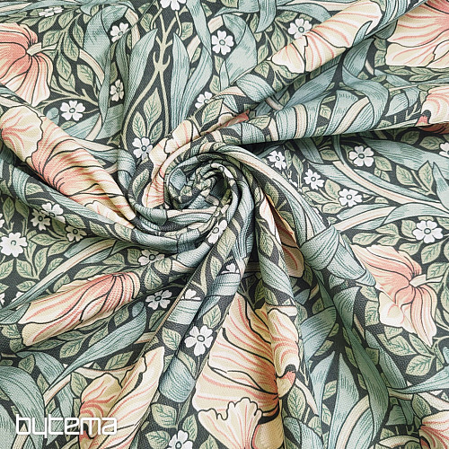 Tissu décoratif FLEURS DORÉES