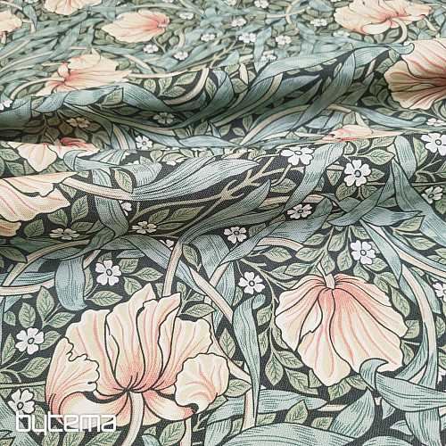 Tissu décoratif FLEURS DORÉES