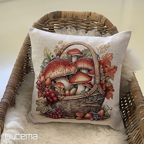 Taie d'oreiller en tapisserie CHAMPIGNONS DANS LE CHARIOT