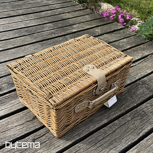Panier de pique-nique GARDEN beige à carreaux pour 4 personnes