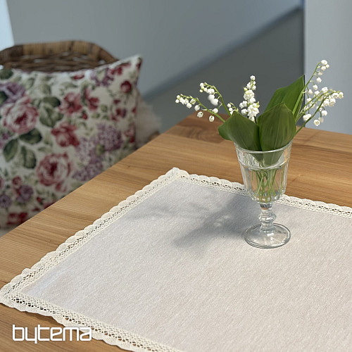 Nappe et foulard en tapisserie NATURE AVEC DENTELLE