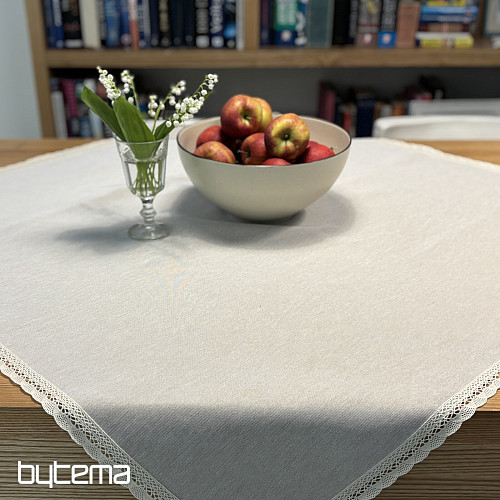 Nappe et foulard en tapisserie NATURE AVEC DENTELLE