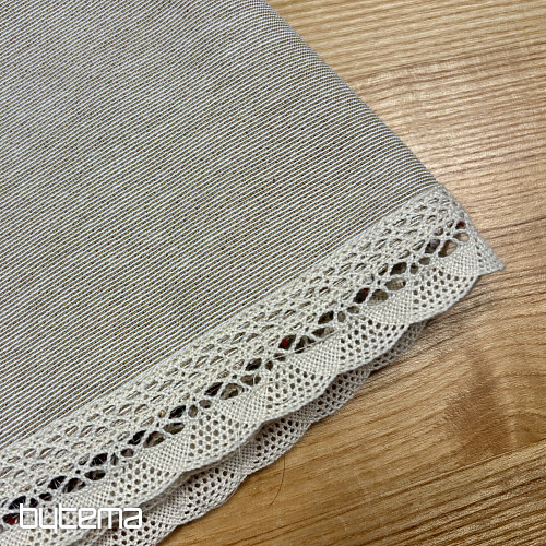 Nappe et foulard en tapisserie NATURE AVEC DENTELLE