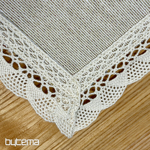 Nappe et foulard en tapisserie NATURE AVEC DENTELLE