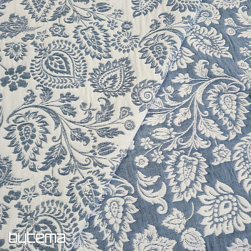 Tissu décoratif COSTA FLOR BLEU